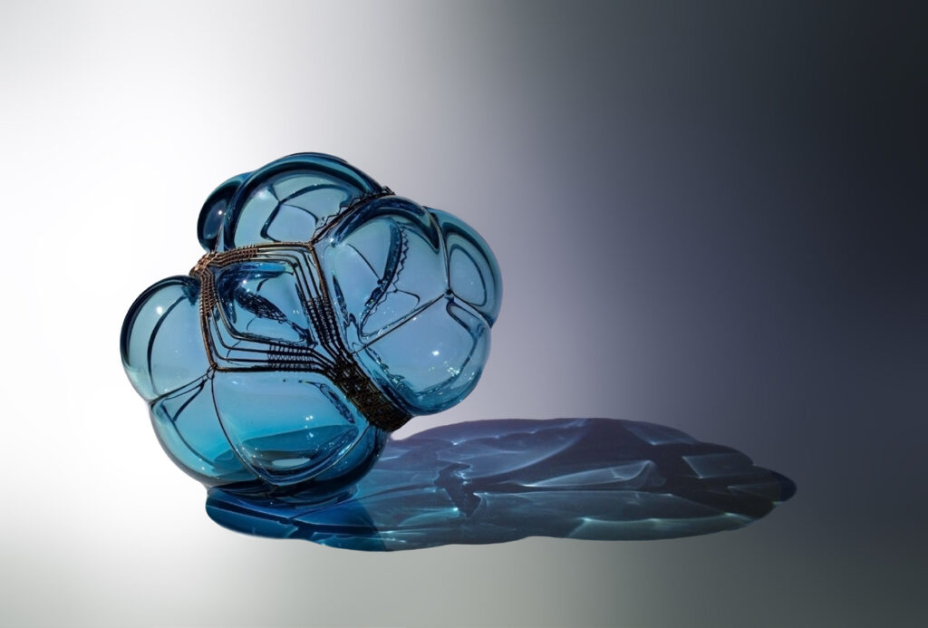 Blue Woven Copper Cage