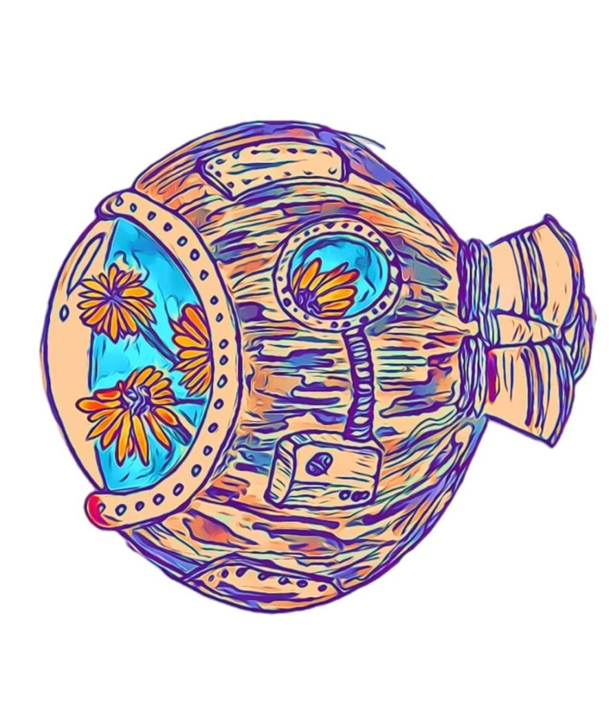 flower spaceship sketch