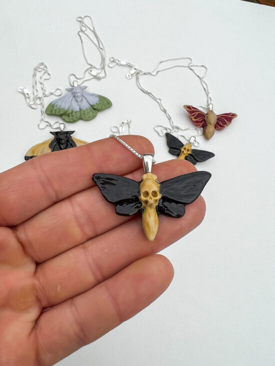 moth pendant necklace$75