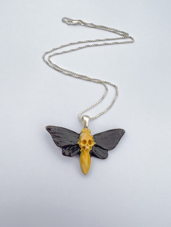 moth pendant necklace$75