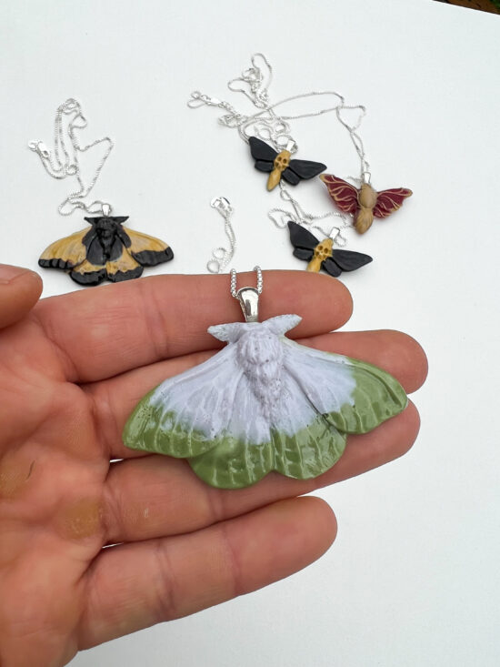 moth pendant necklace$75